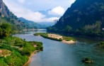Discovery-of-Laos,-Nong-khiaw-river--Banner